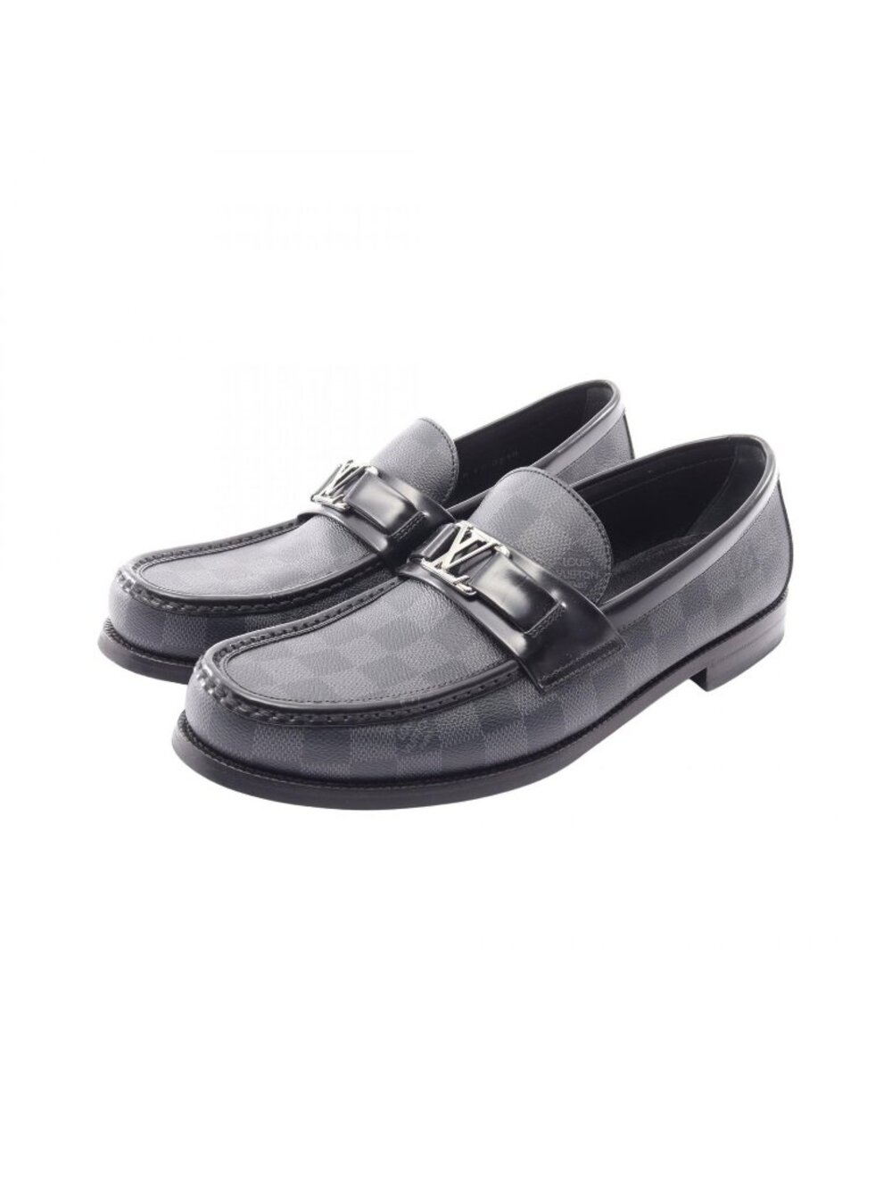 Louis Vuitton Loafers Major Line Damier Graphite Leather